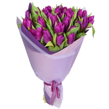Букет из сиреневых тюльпанов "Сильвия"