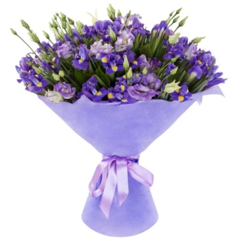 Букет из эустомы с ирисами "Джорджия"