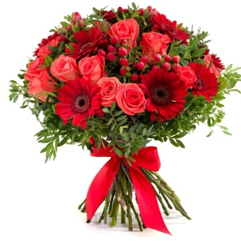 Букет из роз и гербер "Мегги"