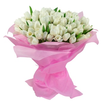 Букет из тюльпанов "Белоснежка"