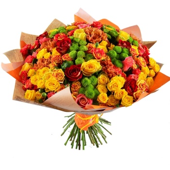 Букет  из роз и хризантем "Хелен"