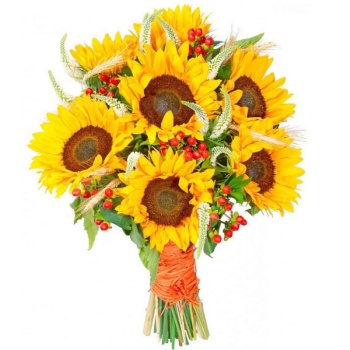 Букет из подсолнухов "Конни"