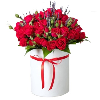 Букет из кустовых роз в коробке 