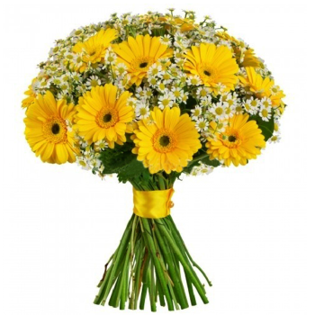 Букет из гербер и танацетума "Варенька" большой