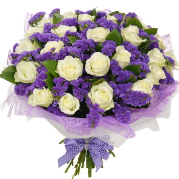 Букет из роз и статицы "Галина"