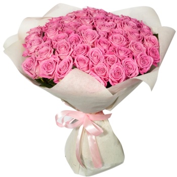 Букет из 45 розовых роз в упаковке