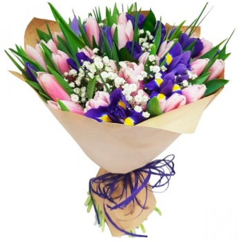Букет из тюльпанов и ирисов "Доминика"