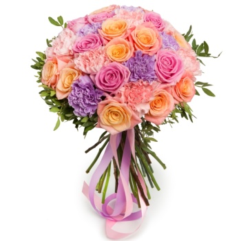 Букет из роз и гвоздик "Габриэлла"