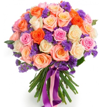 Букет MIX из 45 роз "Кристин"