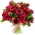 Букет из 25 красных пионов с зеленью Букет из 25 красных пионов с зеленью